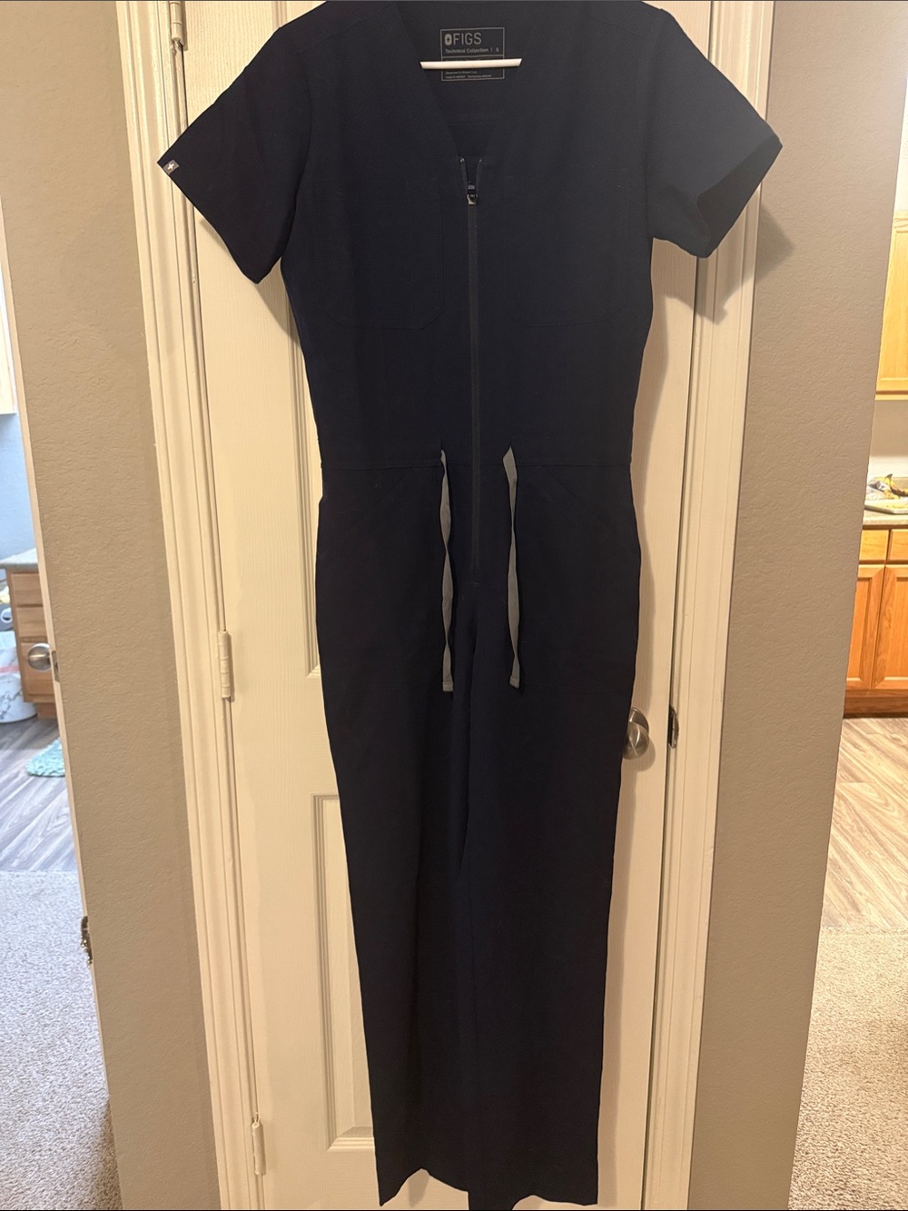 Figs Women's Navy Blue Utility Jumpsuit with Front Zip